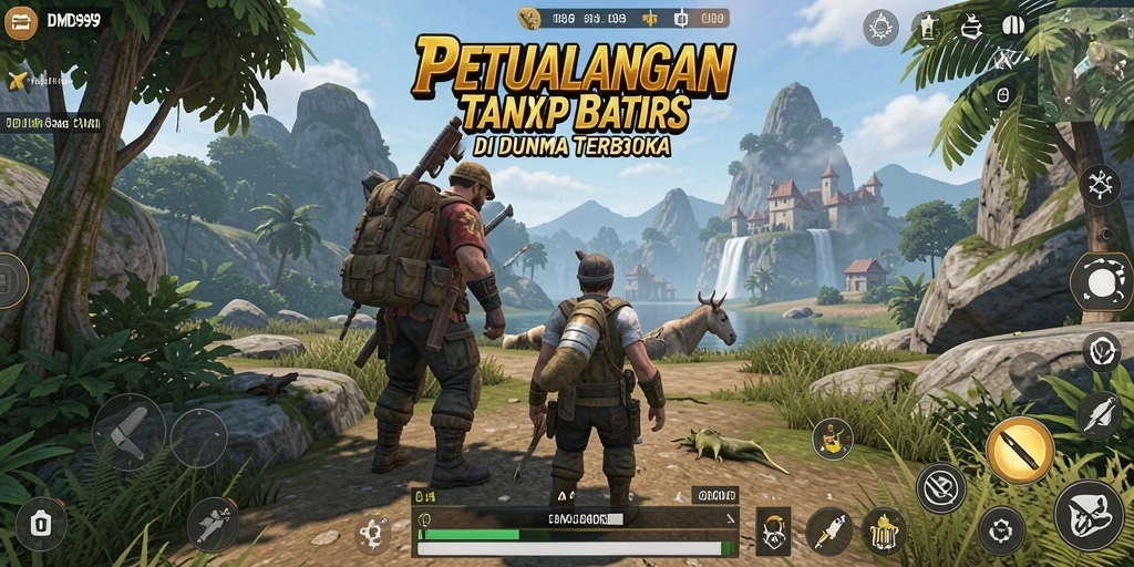 Tampilan gameplay DMD999 yang menampilkan dunia terbuka yang luas.