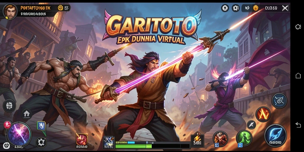 Tampilan layar pertarungan epik dalam GARITOTO yang penuh aksi.
