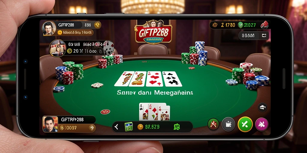 Screenshot utama GIFTRP288 menampilkan aksi seru permainan Poker.