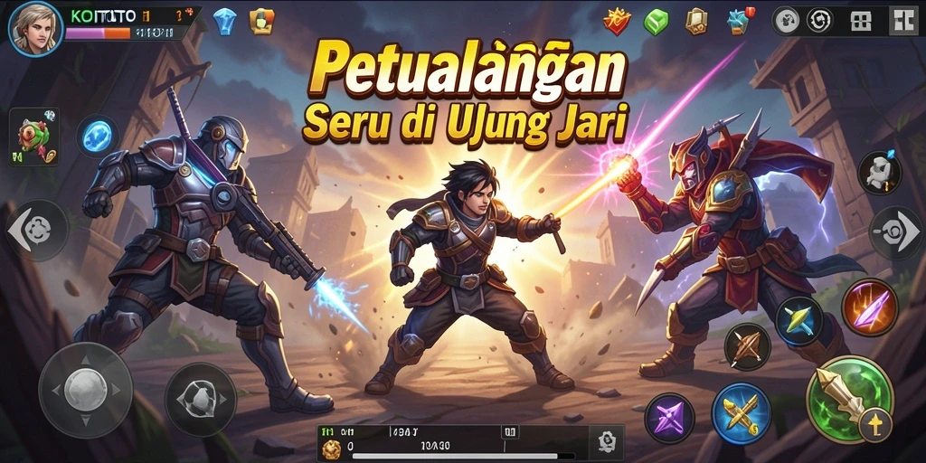 Tampilan gameplay dinamis dalam KOITOTO dengan aksi seru.