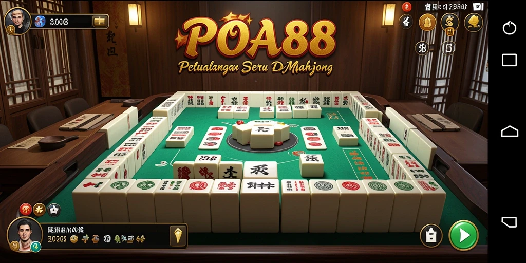 Screenshot gameplay POA88 menampilkan momen mendebarkan dalam Mahjong.